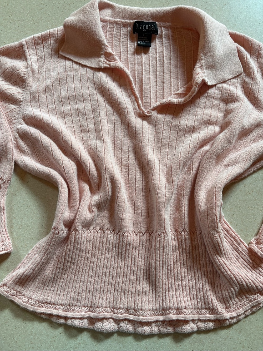 90s Pink Ruffle Sweater - Picture 2 of 5
